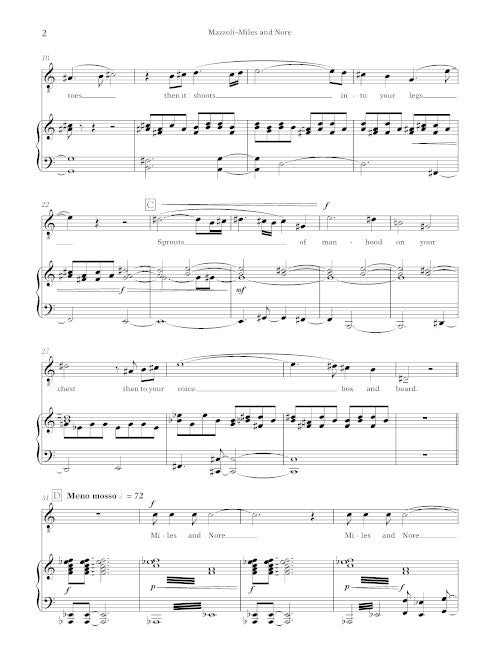 Miles and Nore, Proving Up (for tenor and piano, from Proving Up)