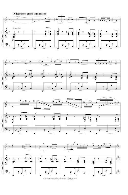 Carmen Fantasie - reduction for viola and piano - Digital (Not Printable)