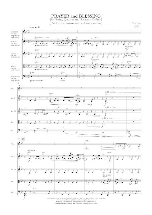Prayer and Blessing (for soprano and string quartet)