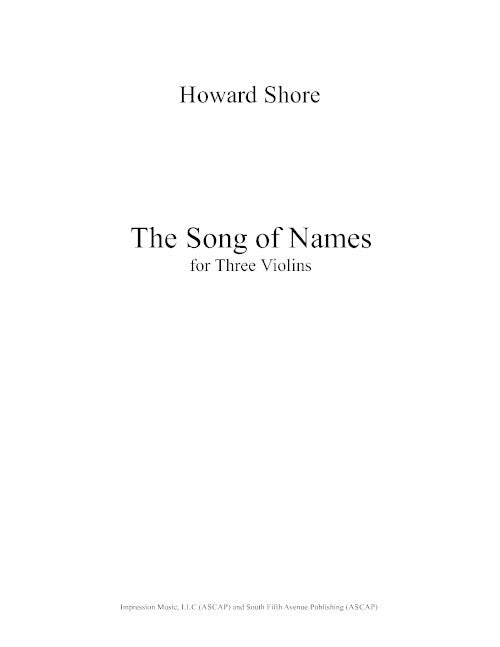 The Song of Names for Three Violins